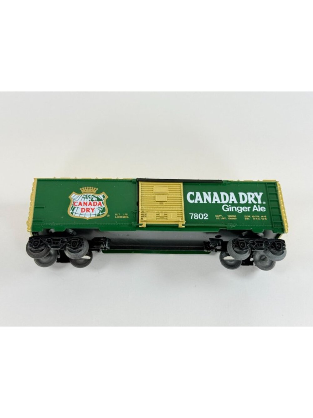 Vintage Lionel 6-7802 Canada Dry Boxcar O Gauge Green Gold Advertising w/Box - Picture 6 of 9